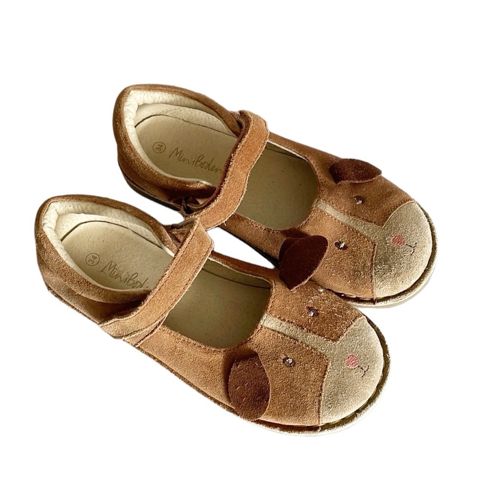 Mini Boden Brown Suede Mary Jane Kids Shoes